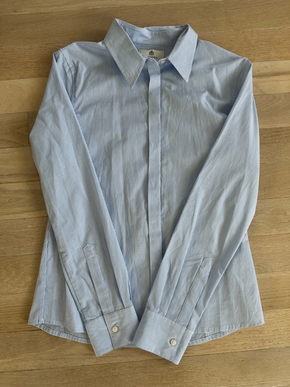 Babaton Light Blue Pinstripe Dress Shirt